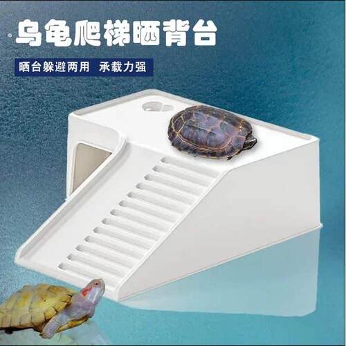 乌龟饲养缸晒台爬台龟缸造景过滤爬坡乌龟休息乌龟晒背躲避屋别墅