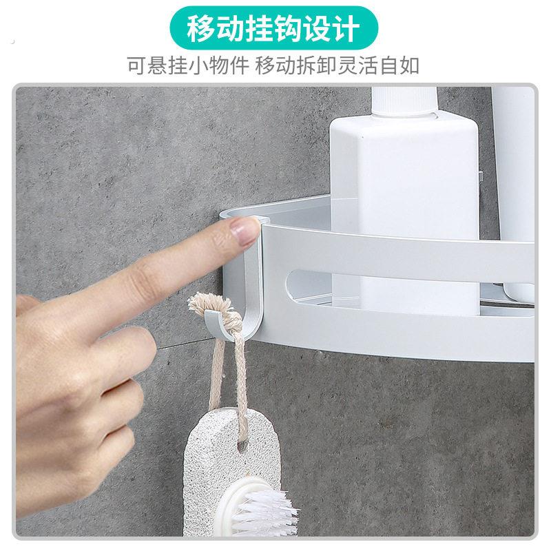 优选太空铝浴室挂件卫生间墙角双层三角篮收纳置物架免钉