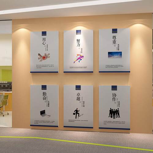 办公室挂画企业文化励志标语背景墙面装饰会议室过道字壁贴纸网红