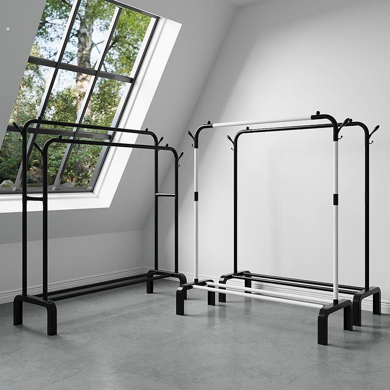 晾衣架落地立式单层双杆加粗家用卧室阳台晾衣杆晒衣服架子挂衣架