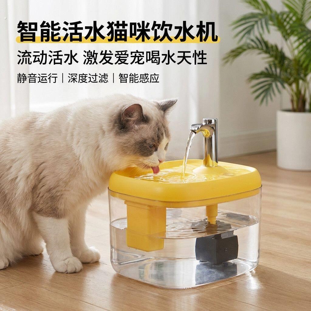 猫咪饮水机超静音宠物水盆自动循环流动过滤猫狗喂水神器猫咪用品