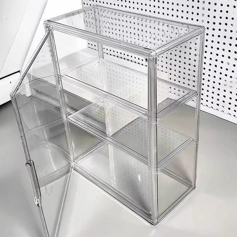 压克力展示柜透明多层模型玩偶大容量收纳柜立牌吧唧展示盒