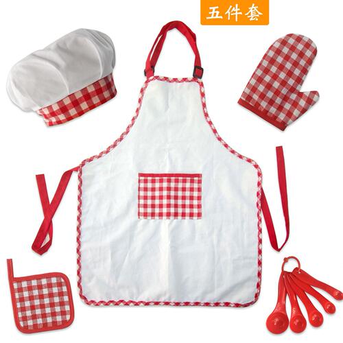 甄选儿童扮演烹饪厨师围裙厨师帽子烤箱手套锅垫 kids cooking ap