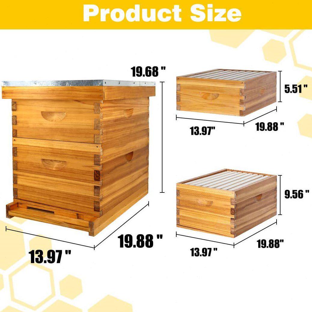 甄选舜昶供应杉木蜜蜂箱亚马逊养蜂工具套装浸蜡蜂箱蜂具厂家