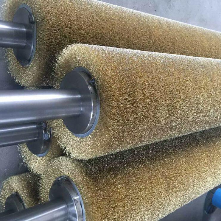 甄选工业不锈钢丝毛刷辊金属拉丝抛光打磨除锈毛刷辊镀铜尼龙钢丝