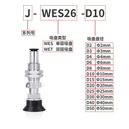甄选PISCO/怡合达真空吸盘J-WES36-D2-46-8-10-15-40机械手吸嘴自