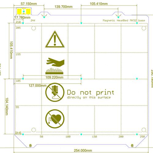 甄选3D打印机配件Prusa i3 MK3/MK2S 3d打印机MK52加热床 24V MK3