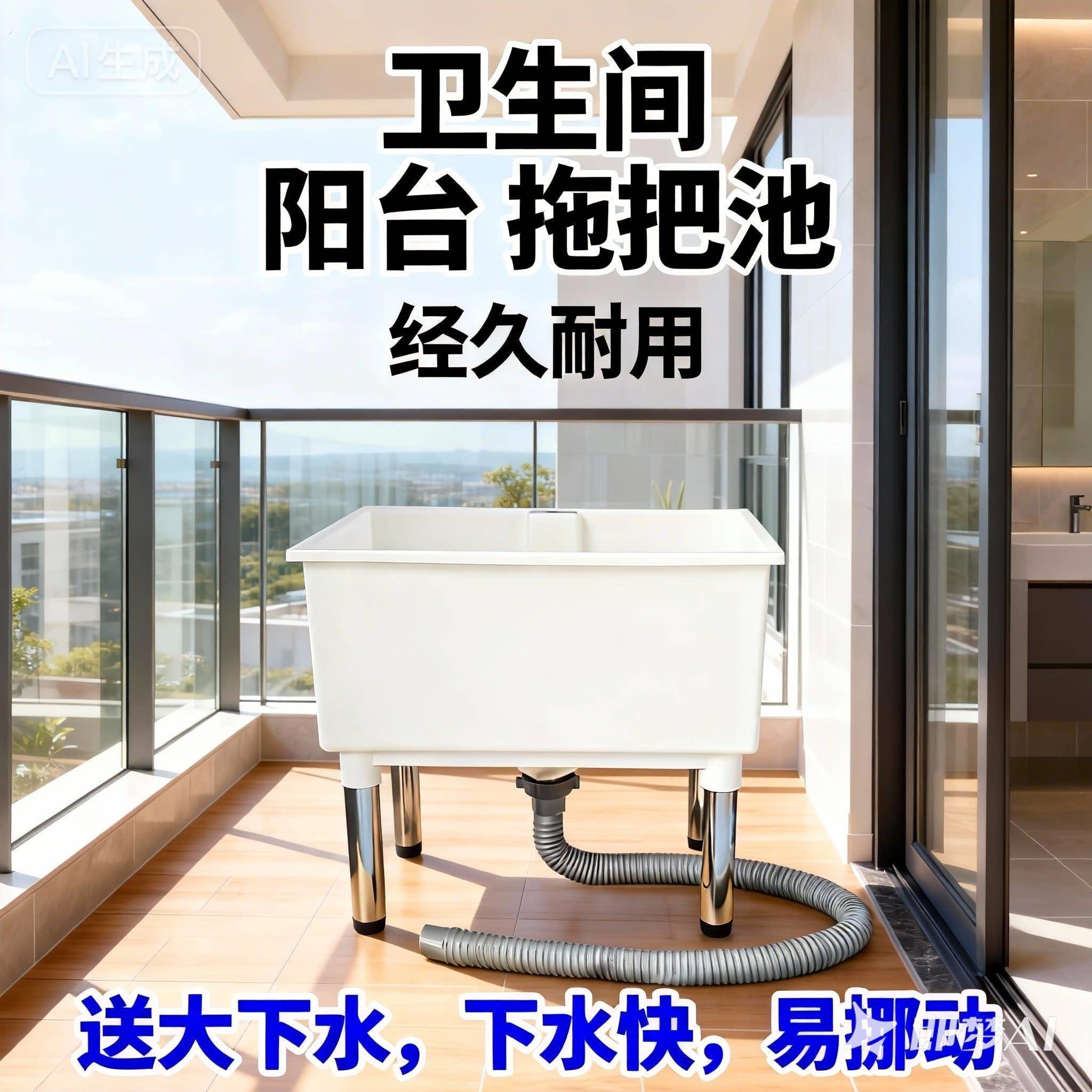 塑料水槽简易拖把盆厨房洗手池洗漱盆地盆拖把沥水盆洗菜盆加高