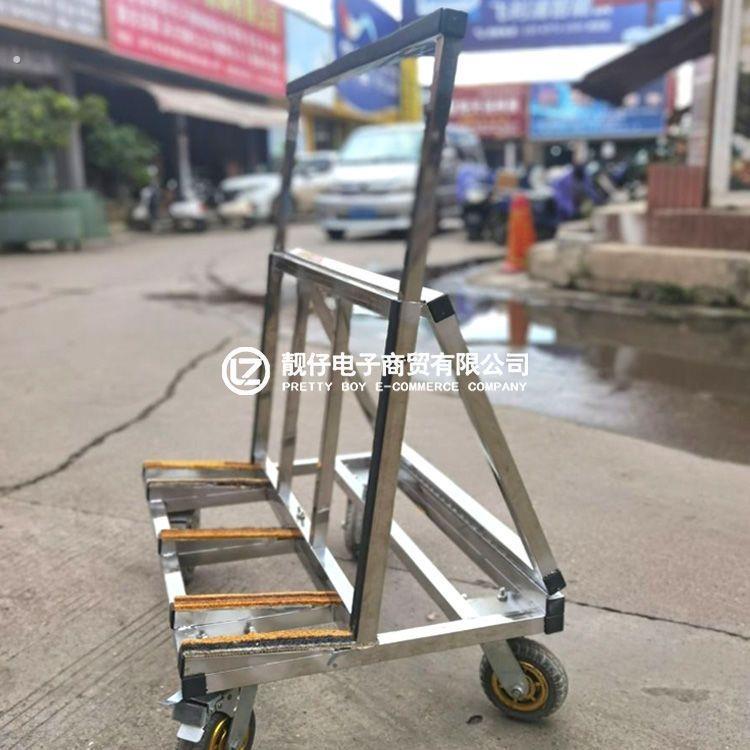 万向轮多功能平板手推车玻璃建筑工地工具车折叠搬运车四轮手推车