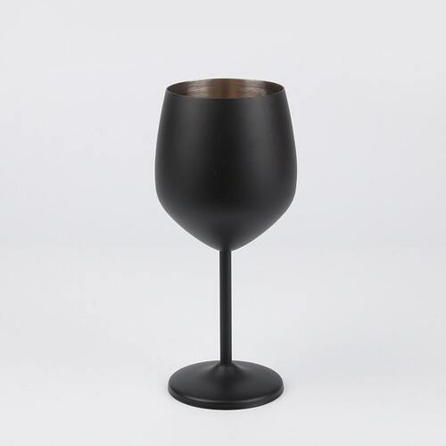 甄选哑光黑色550ml金属创意脚杯304不锈钢脚红酒杯大容量葡萄酒杯