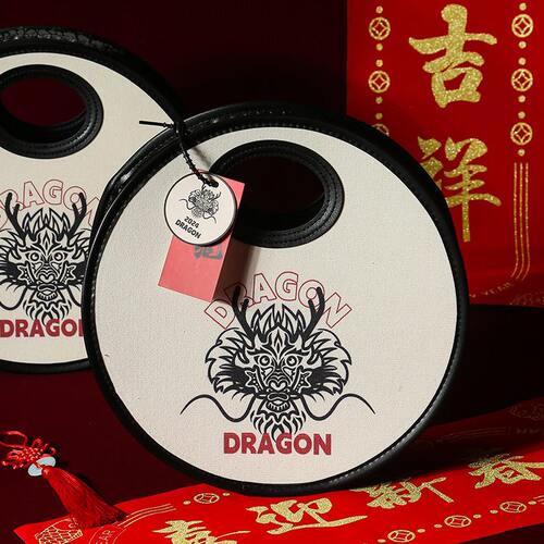 甄选中秋节圆形包装盒档礼袋小红书手提龙年创意帆布包盒子厂家