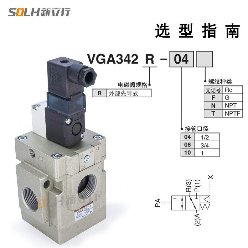 甄选二位三通电磁阀 气动真空先导式气控阀 VG342-5DZ-10A覆膜机