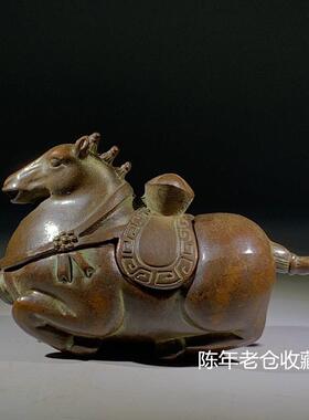 明清古典老货收藏老物件古董文玩铜器铜塑唐马生肖马装饰摆件