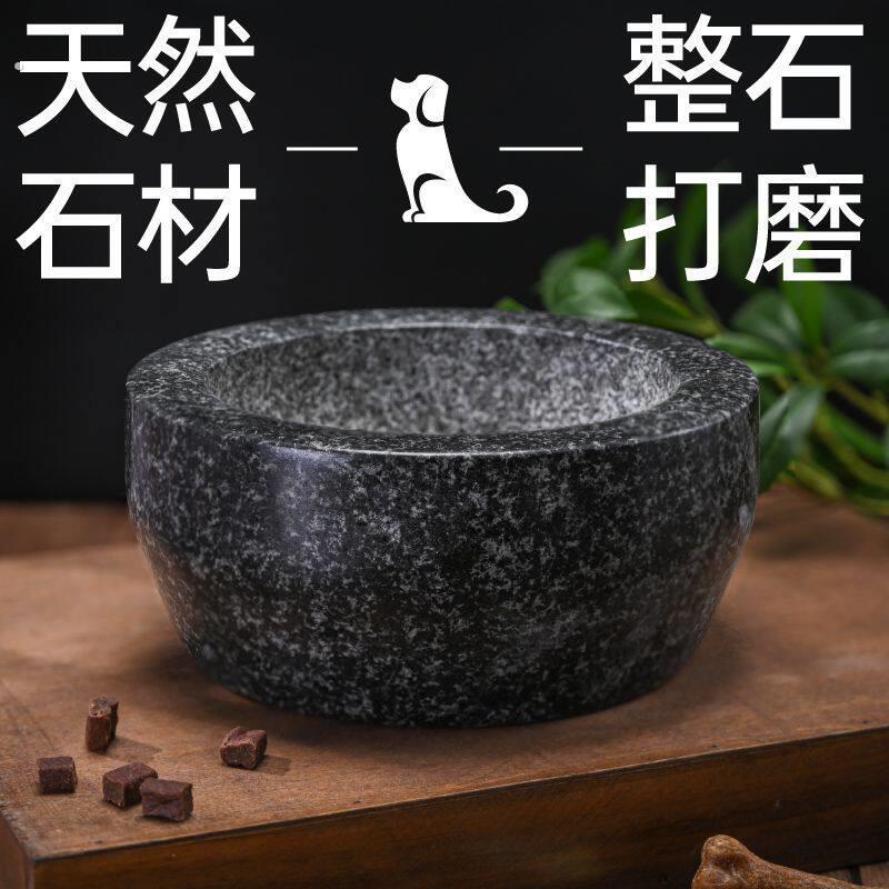 石头狗盆大号狗碗猫碗双碗食盆狗狗猫咪碗水碗防打翻饭盆宠物用品