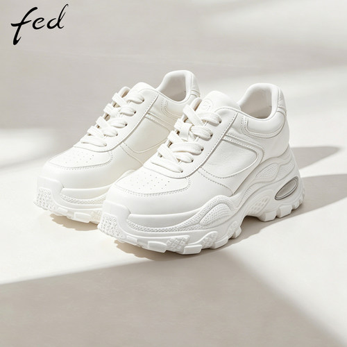 fed休闲板鞋透气厚底橡胶发泡