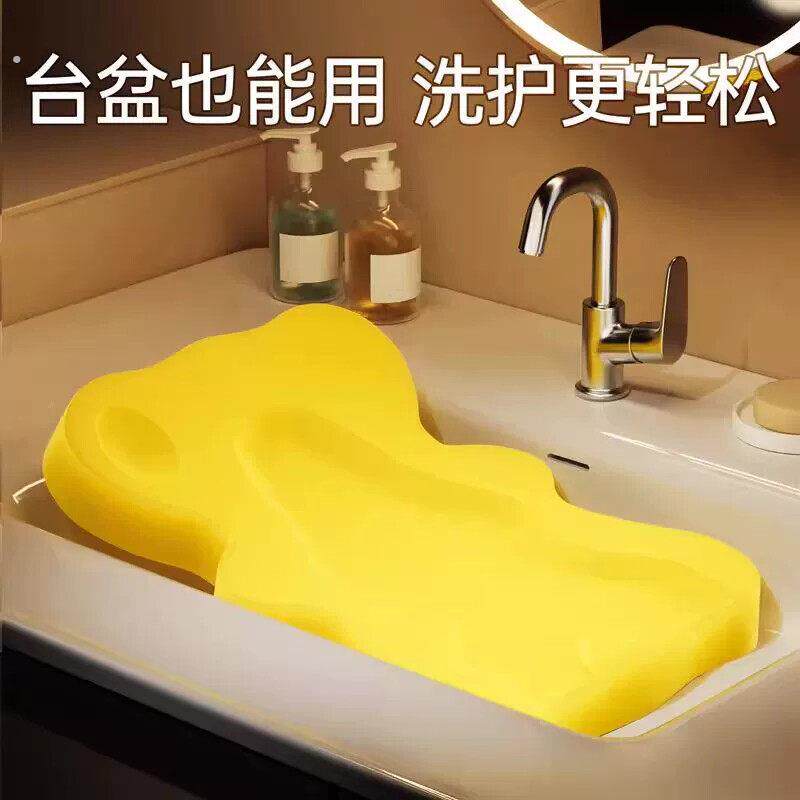 洗澡躺托婴儿海绵垫新生儿浴架澡盆网兜浴垫座椅通用宝宝洗澡神器