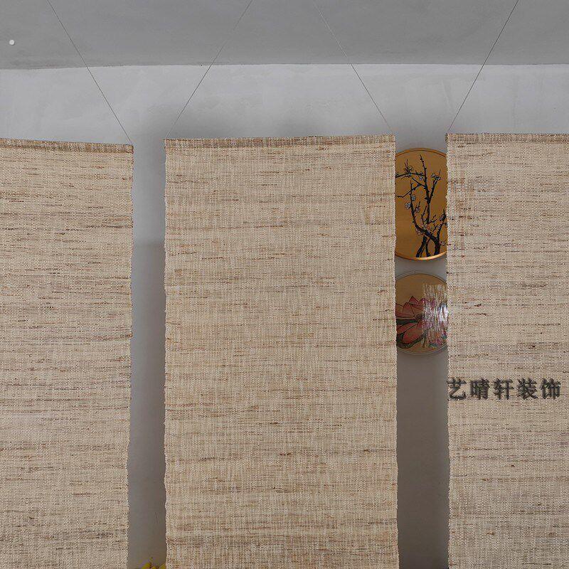加厚麻帘隔断帘轴画帘客厅挂帘遮挡帘茶室挂帘民宿装窗帘画室装饰