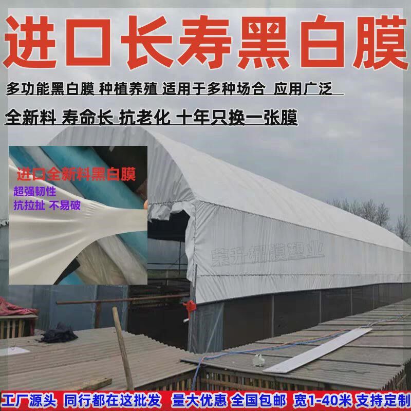 进口加厚养殖黑白膜防晒大棚黑白膜反光隔热降温膜食用菌大棚膜