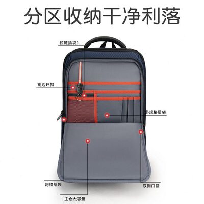 甄选跨境背包商务双肩包士旅行出差15.6寸笔记本电脑背包轻便通勤