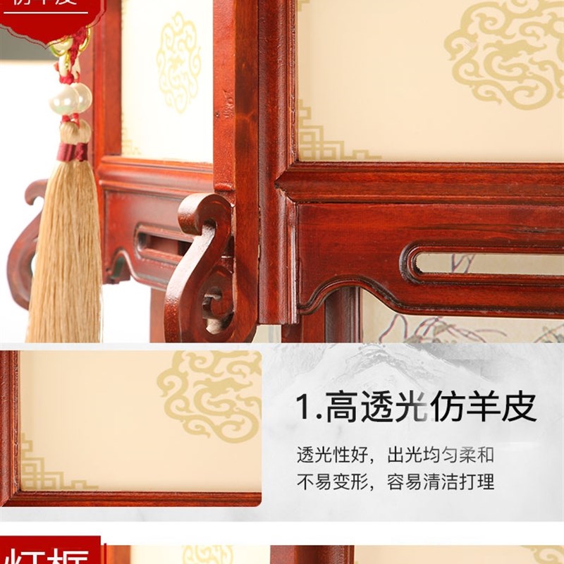 中式仿古实木六角宫灯餐厅阳台小吊灯寺庙祠堂中国风建筑宫灯灯笼
