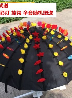 网红24骨地推伞16骨发饰摆摊伞神器伞底座发夹地摊伞展示伞头饰伞