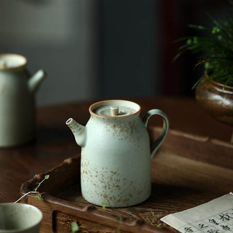 志野日式复古泡茶壶纯手工单壶粗陶茶具景德镇功夫茶具酱型壶