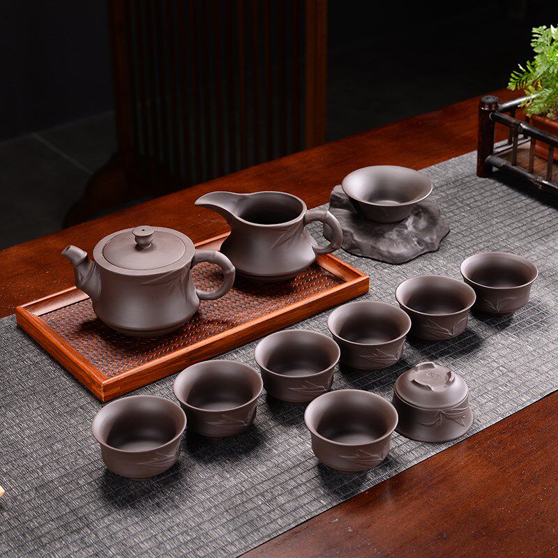 隐茶缘 紫砂功夫茶具套装礼盒装复古泡茶杯套装功夫茶壶茶杯茶盘
