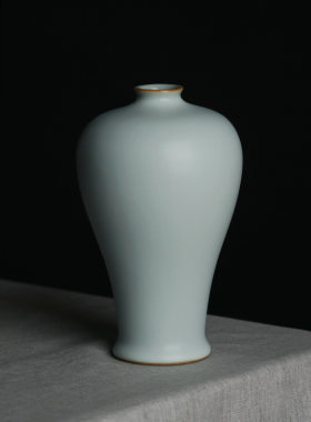 汝窑梅瓶景德镇陶瓷花瓶摆件客厅插花中式仿古瓷器青瓷家居装饰品