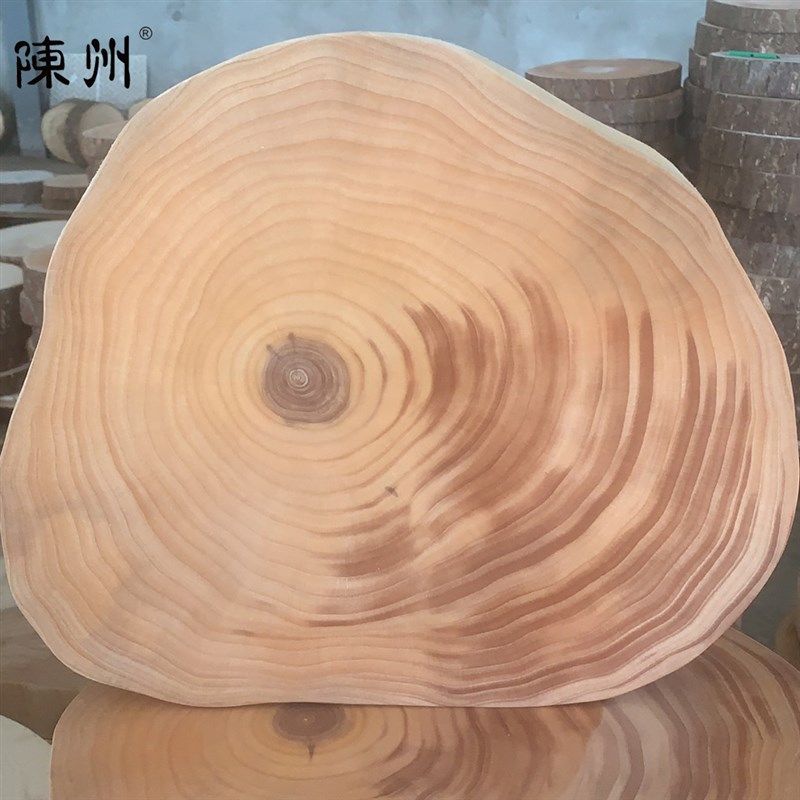 陈州 泰兴银杏木砧板白果树圆菜墩切菜板整木无拼接家用案板实木
