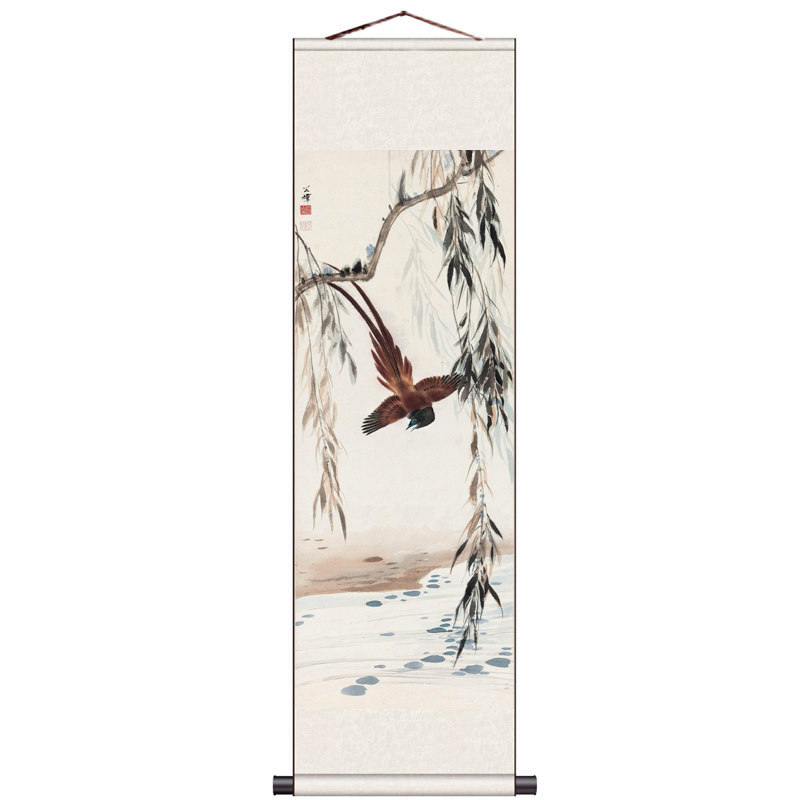 田世光花鸟国画走廊挂画电视背景装饰卷轴茶楼柱子壁画名家挂画