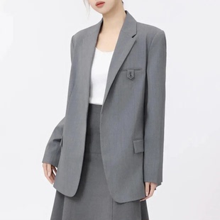 阿玛施新款通勤百搭宽松爸爸西装外套女5400604尤莱特