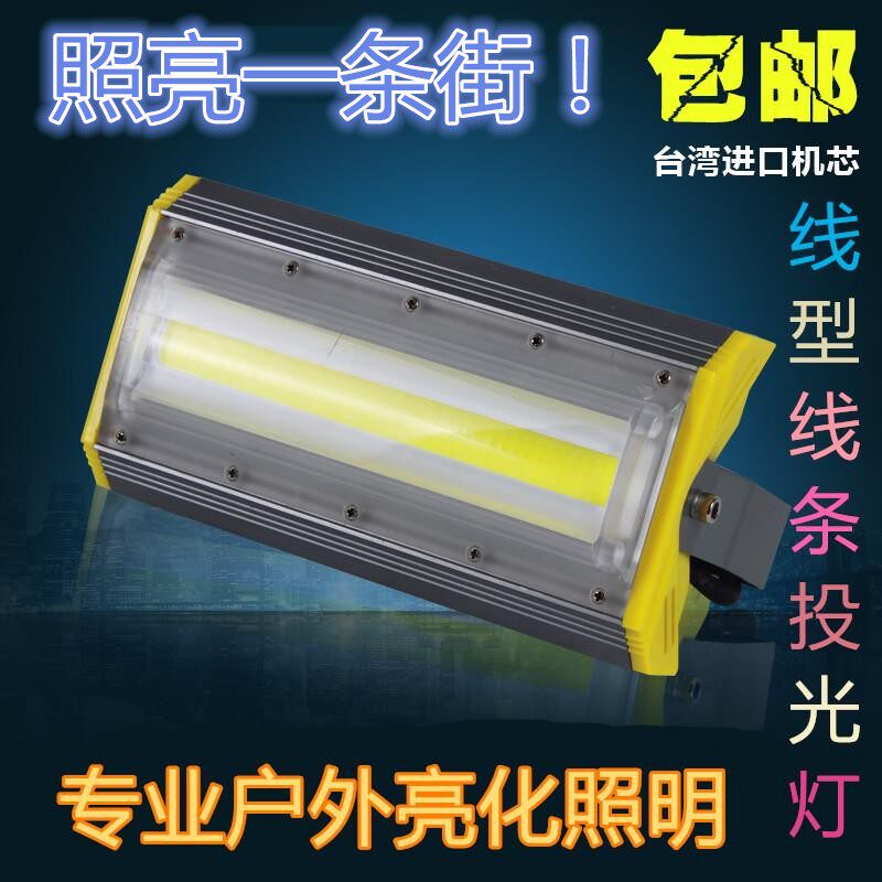 LED投光灯50W户外防水广告灯照树灯泛光灯集成投射灯线条线型行灯