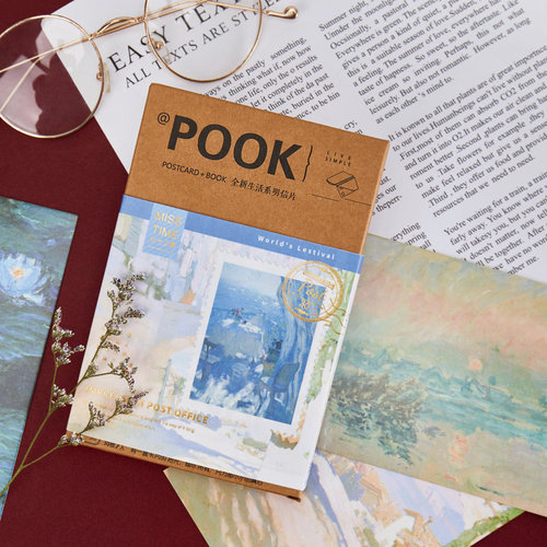 拾光文创POOK系列盒装明信片印象邮局欧洲文艺复兴油画卡片节日祝