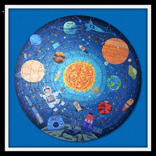 弥鹿太空漫步150片拼图专用实木定制相框星际空裱画挂墙多色背景