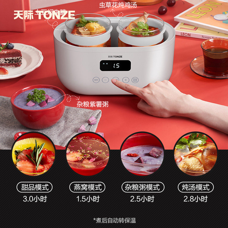 智能隔水炖电炖锅燕窝炖盅家用预约全自动煮粥锅煲汤机玻璃电炖盅