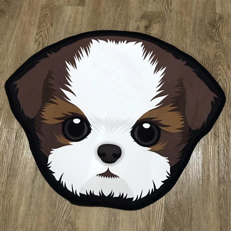 可爱柴犬雪纳瑞哈士奇柯基博美宠物造型毛绒防滑吸水地毯门椅地垫