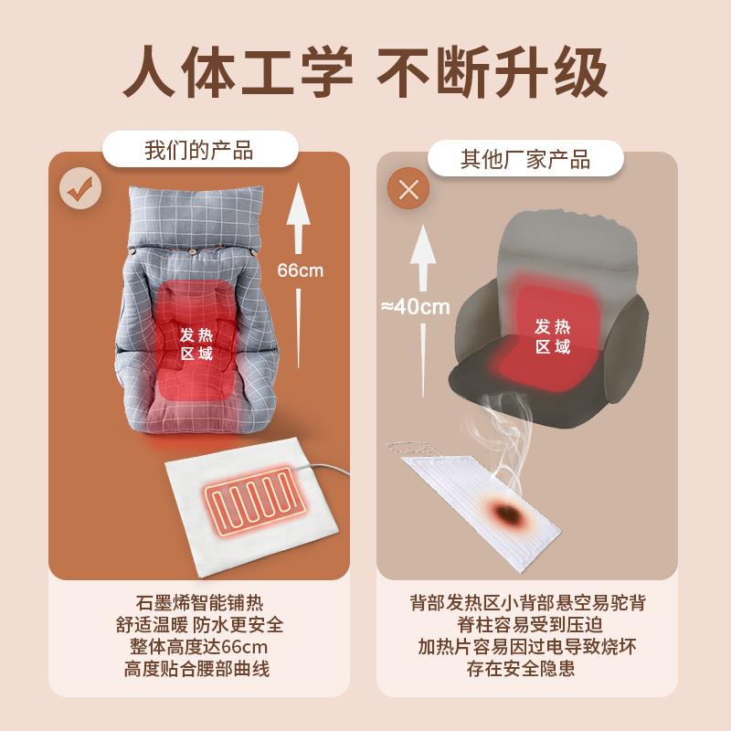 坐垫办公室久坐加热靠背垫座垫椅子垫靠垫一体凳椅垫屁垫护腰靠背