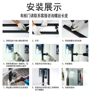 孔距300/600/800/1.1/1.4米不锈钢方管玻璃门拉手 黑白灰金色把手