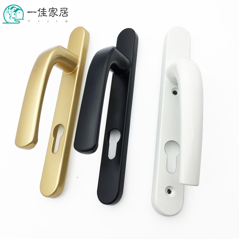 断桥铝合金塑钢门锁把手纱门对开门执手85孔距门把手薄款假面拉手