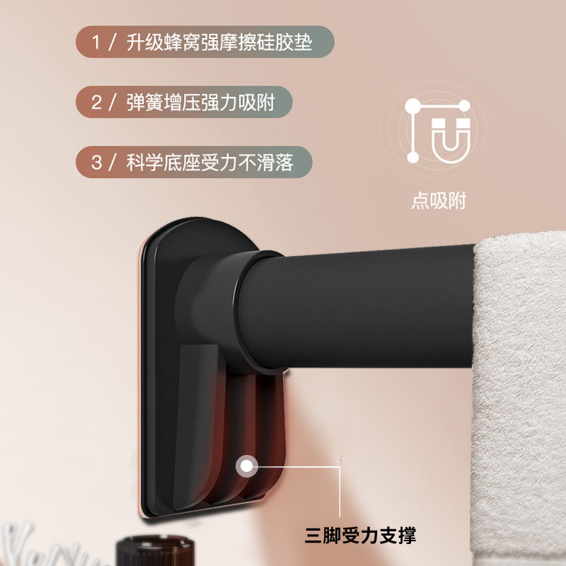 伸缩杆免打孔加粗窗帘杆浴室挂衣杆卧室隔断帘杆阳台晾衣杆飘窗杆