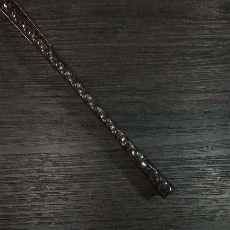 老艺人制作文玩宣纸折扇9.5寸天然桃丝棕竹全芯罗纹搓节扇骨扇子