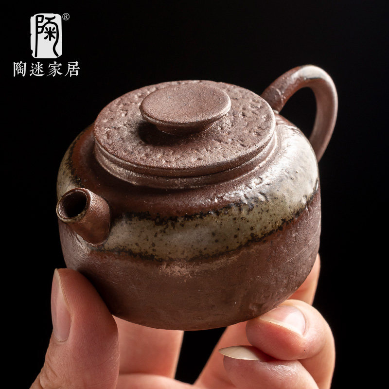 陶迷90毫升小茶壶迷你单人壶清水柴烧窑变釉功夫茶具一人用平顶壶