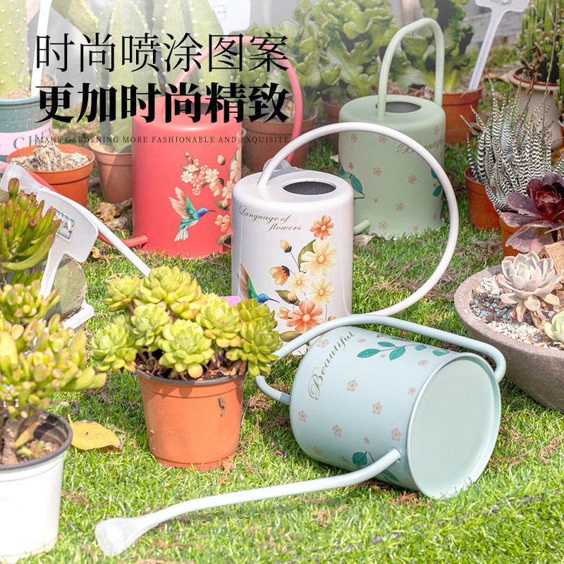 复古长嘴淋花浇水壶不锈钢洒水壶大容量家用多肉盆栽浇水神器