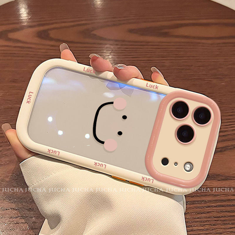 壳钰适用苹果17promax手机壳全包防摔iphone17高端手机壳简约粉色笑脸
