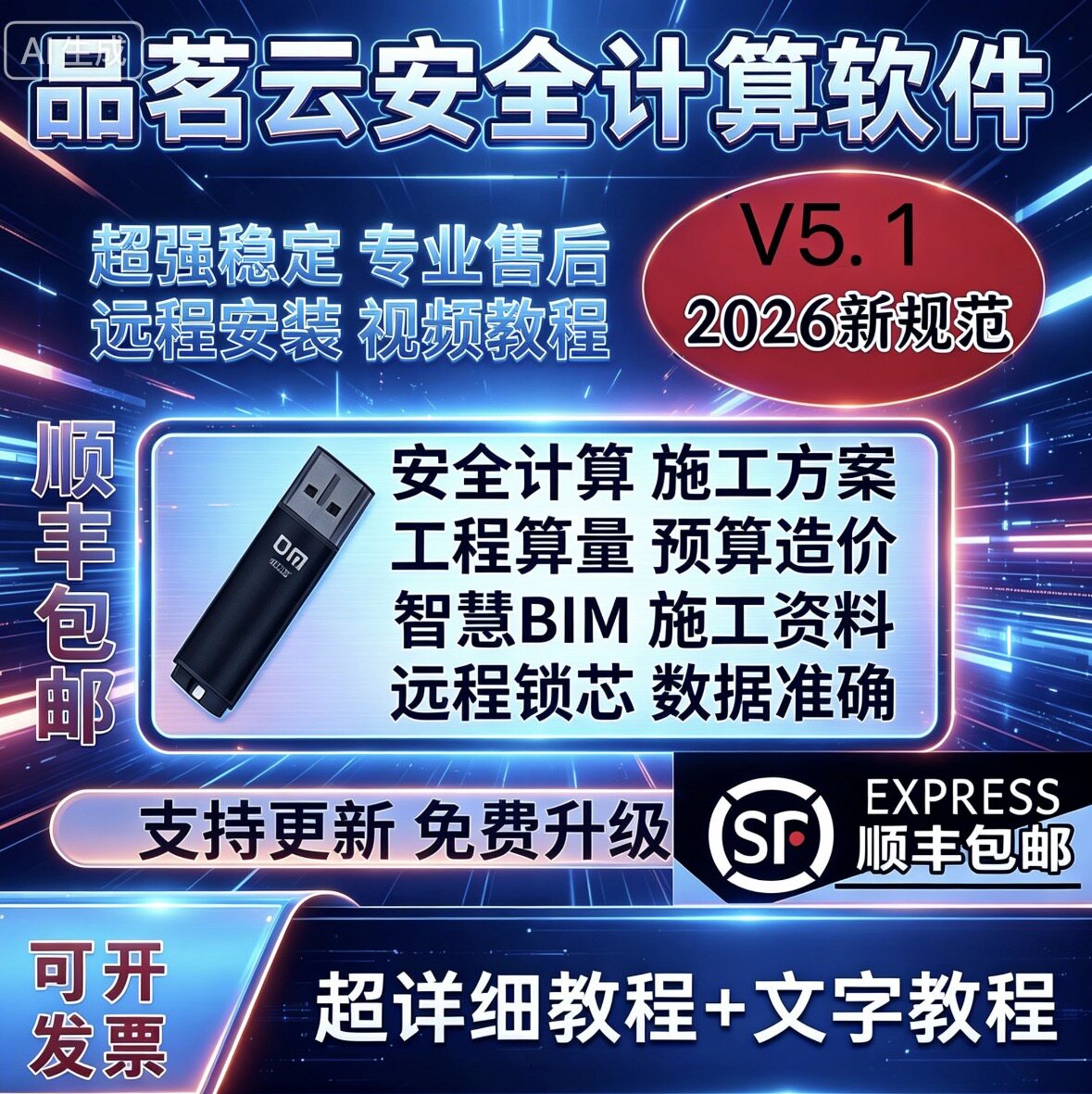 2026品茗建施工云安全计算5.1施工方案胜算造价HIBIM软件