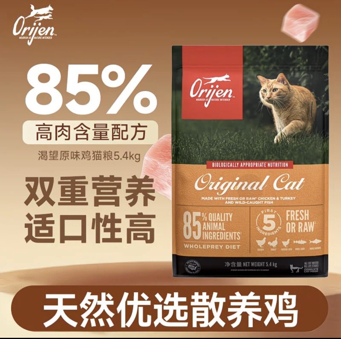 渴望橘猫鱼肉味试吃装猫粮