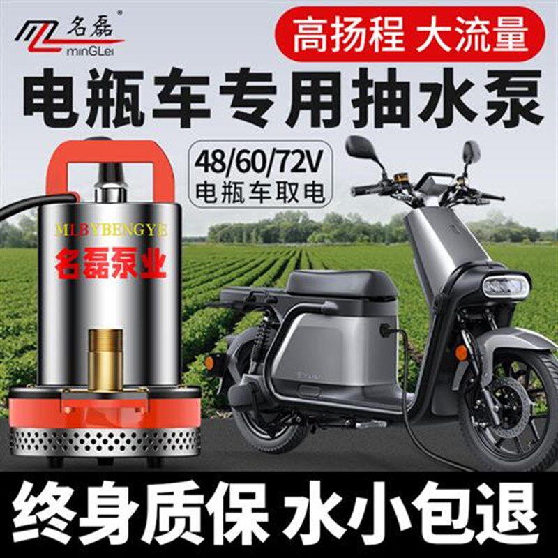 直流潜水泵48v60v72v电动车电瓶车专用抽水泵通用浇菜农用灌溉机