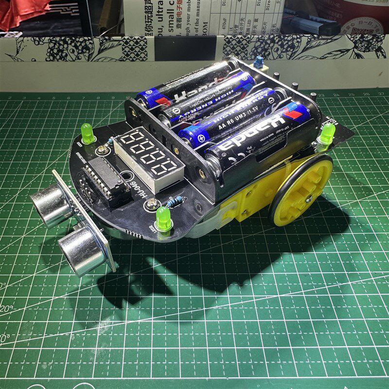 (成品)51单片机智能小车超声波避障小车电动测距机器人 DIY模块