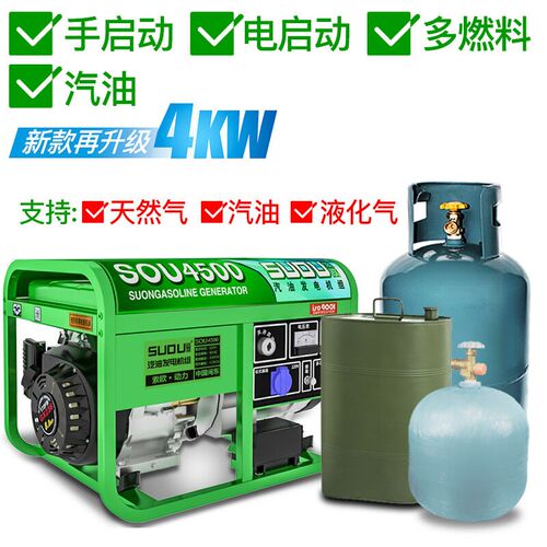 索欧(suou)千瓦家用汽油小型纯铜发电机组单相220V自动启停动新