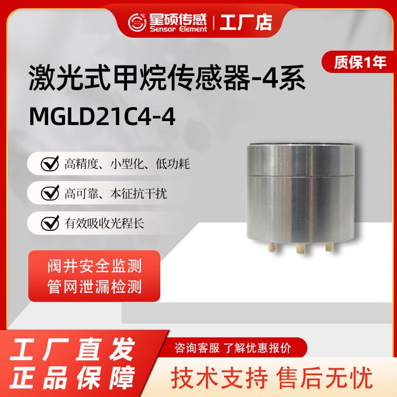 MGLD21C4-4工业级激光式甲烷气体感测器-4系小型石油化工瓦斯